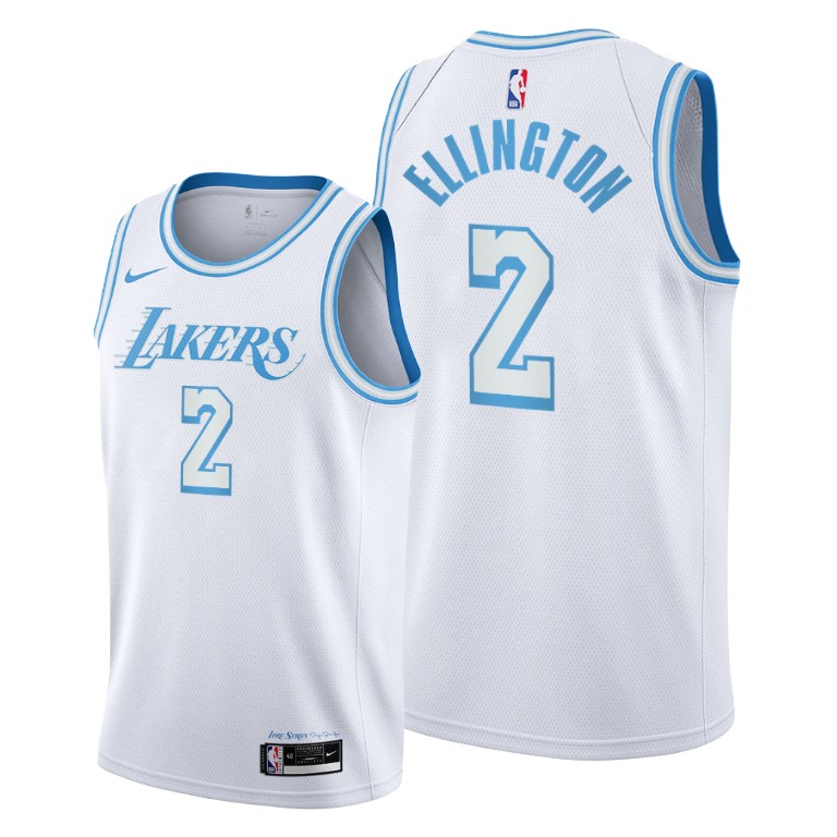 Men's Los Angeles Lakers Wayne Ellington #2 NBA 2021 Trade City Edition White Basketball Jersey XVP0883MW